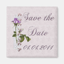 Lavender Rose Wedding Suite Save the Date Fridge Magnets
