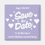 Lavender Save the Date Hearts Save the Date Magnet