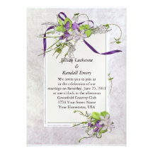Lavender Sweet Peas Wedding Invitation