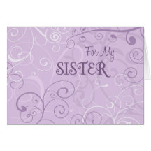 Lavender Swirl Sister Thank You Maid of Honour Car