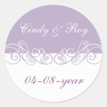 Lavender wedding stickers