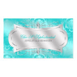Lavish Teal Diamond Damask Swirl Business Card