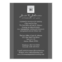Law Firm Announcement Cards Post Cards