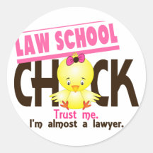 Law School Chick 3 Round Stickers