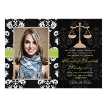 Law School Graduation Announcement Invitation Lime