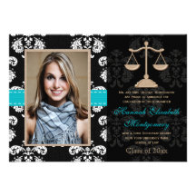 Law School Graduation Announcements Invites Blue