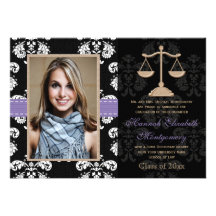 Law School Graduation Announcements Invites Purple