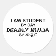 Law Student Deadly Ninja Sticker