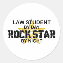 Law Student Rock Star Stickers