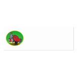 Lawn Mower Man Cartoon Oval Business Cards