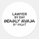 Lawyer Deadly Ninja by Night Round Sticker
