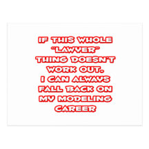 Lawyer Humour ... Modelling Career Postcards
