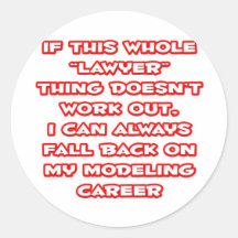Lawyer Humour ... Modelling Career Sticker
