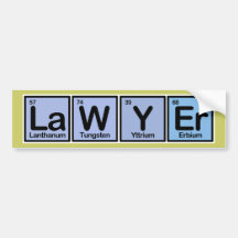 Lawyer made of Elements Bumper Sticker