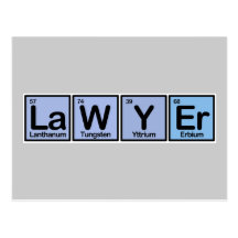 Lawyer made of Elements Postcards