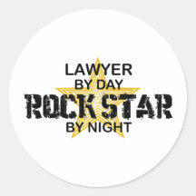Lawyer Rock Star by Night Sticker