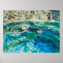Lazing in a clear pool print