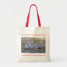 Lazy Bunny Red Tote Bag