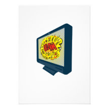LCD Plasma TV Television Blam Personalized Invites