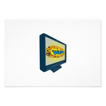 LCD Plasma TV Television Wham Custom Invite
