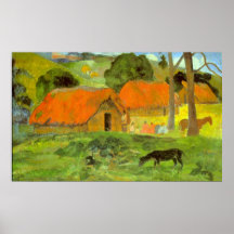 Le Trois Huttes by Eugène Henri Paul Gauguin Posters
