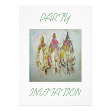 Leaf Impressions in Acrylic Party Invitation Card