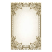Leaf Scrolls- Brown Stationery Paper