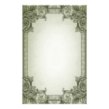 Leaf Scrolls - green Custom Stationery