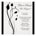 Leaf Swirls Engagement Party Invitation