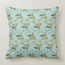 Leafy aqua American MoJo Pillow