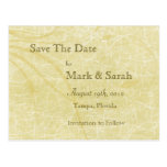 Leafy Flourish Crackled Save The Date Post Card
