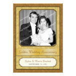 Leafy Golden Damask (50th) Anniversary invitation