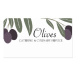 leafy olives branch cooking chef business card,... business cards