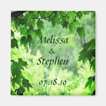 Leafy Wedding Save the Date Fridge Magnets