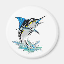 Leaping Marlin Refrigerator Magnet