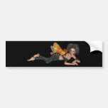 Leather-Clad Rainbow Wing Biker Pixie 3D Bumper Sticker