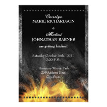 Leather & Flames  Biker Wedding Invitation