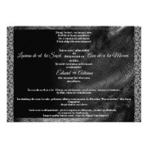 Leather & Lace Offbeat Biker Wedding InvitationREO