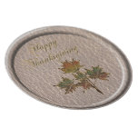 Leather-Look Thanksgiving 2 Dinner Plates