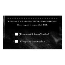 Leather Metal Studs RSVP Reception card Business Card