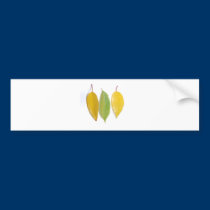 Leaves on a white background bumper stickers