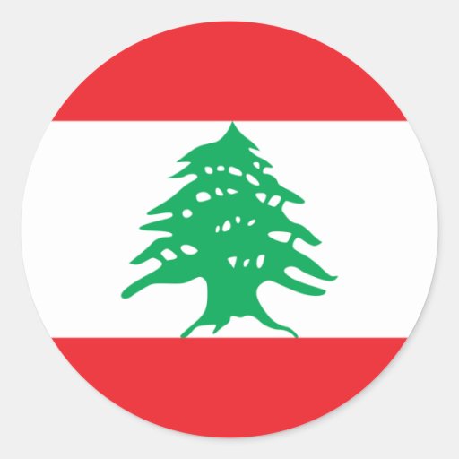 Lebanon/Lebanese Flag Round Stickers