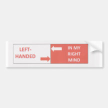 Left-Handed Bumper Sticker