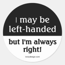 Left-handed people round sticker