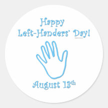 Left Handers Day Round Sticker