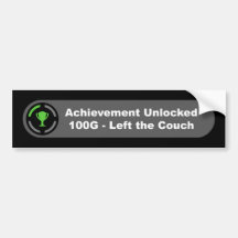 Left the Couch - Achievement Unlocked Bumper Stickers