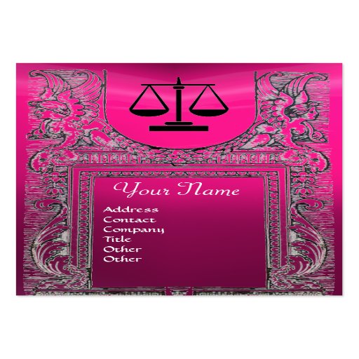 LEGAL OFFICE, ATTORNEY Monogram ,pink Business Cards
