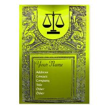 LEGAL OFFICE, ATTORNEY Monogram yellow Business Card Template
