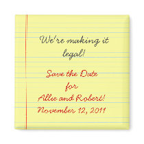 Legal Pad Save the Date Refrigerator Magnets