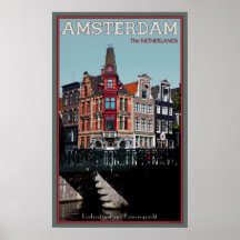 Leidestraat-Keizersgracht Poster